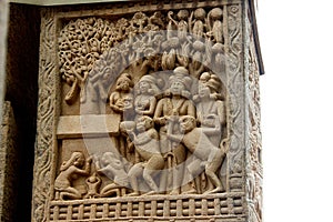 Interesting Pillar Sculpture, Sanchi