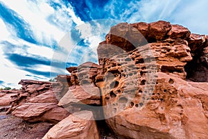 Interesting Red Sandstone Rocks in New Mexico