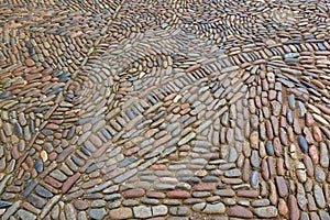 Interesting street detail with pebble stones