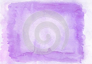 Interesting two layer lilac and violet watercolour horizontal gradient background with painted on the special watercolor