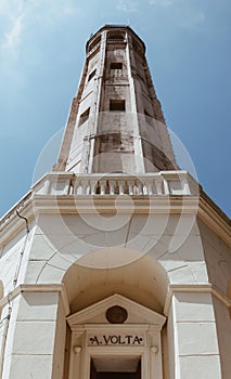 A interesting view of the light house of como.