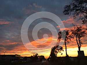 Interesting view of summerÃÂ sunset sky