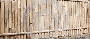 Interestingly Dried Bamboo Fence with Natural Color