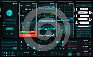 Interface app template for trading platform. ui ux