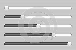 Interface black and gray slider buttons