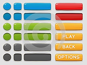 Interface buttons set for games or apps