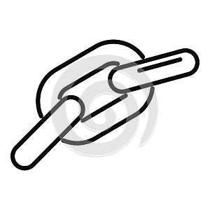 Interface chain icon outline vector. Web link