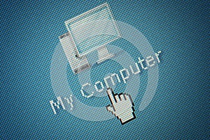 Interface computer Icon and a hand mouse cursor