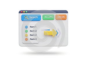 Interface connection button data flow computer screen digital process