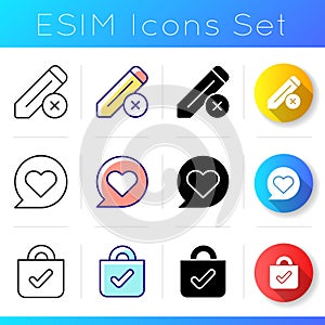 Interface creation process icons set