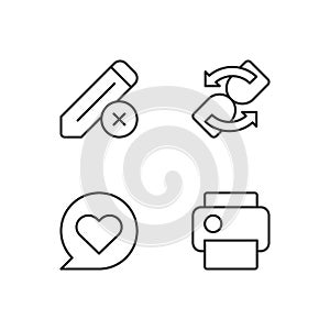 Interface creation process pixel perfect linear icons set