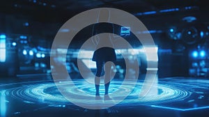 interface futuristic style floating virtual assistant