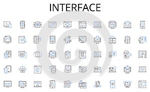 Interface line icons collection. Advocate, Lawyer, Counsel, Jurist, Barrister, Litigator, Prosecutor vector and linear