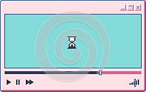 Interface of music player, old window 90s style