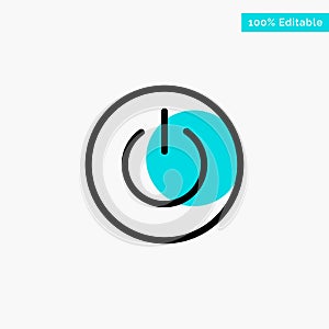 Interface, On, Power, Ui, User turquoise highlight circle point Vector icon