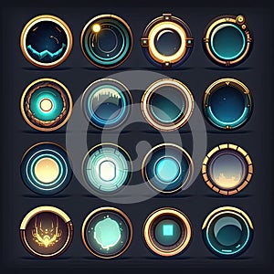 interface round frame game ai generated