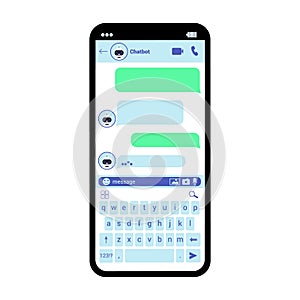 Interface smartphone chat vector template illustration Messenger window