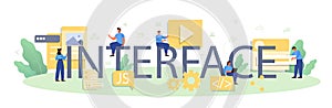 Interface typographic header. Website interface design improvement