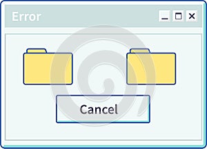 Interface of window, application with files folder