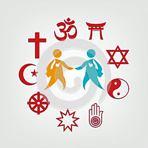 Interfaith Dialogue illustration. Editable Clip Art.