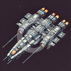 Intergalactic Warship Pixel Art