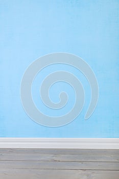 Interieur with blue wall paper photo
