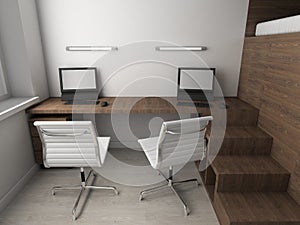 Interioir of modern cabinet