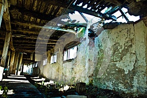 Interior of abandoned barn