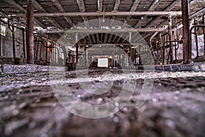 Interior of an abandoned barn in Wisconsin