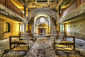 Interior of abandoned chapel
