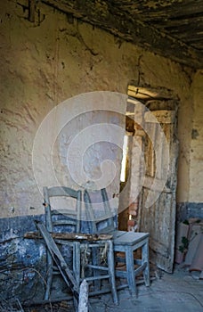 Interior of a abandoned house ruined