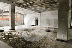 Interior of an abandoned mine hall in Sarisap, Hungary