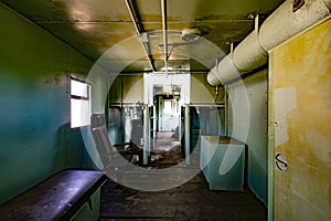 Interior of an abandoned rail caboose
