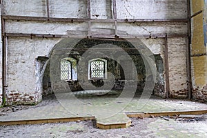 The interior of an abandoned temple