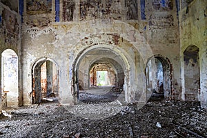 The interior of an abandoned temple