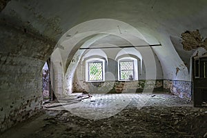 The interior of an abandoned temple