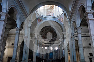 Interior of the Abbazia di Praglia (Praglia Abbey) in the province of Padua, Italy