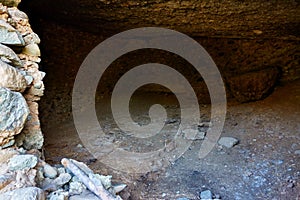 Interior of abode of ancient orthodox hermit