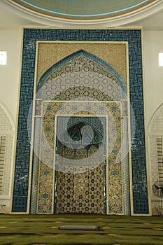 Interior of Al-Bukhari Mosque in Kedah