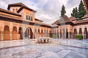 Interior of Alhambra of Granada, Andalusia