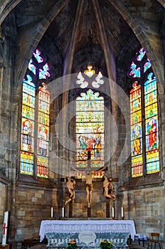 Interior altar of the Saint Etienne church in Bar le Duc