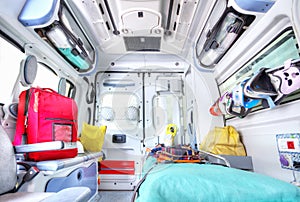 Interior of ambulance. photo