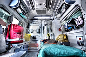 Interior of an ambulance rescue HDR