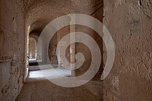 Interior of Amphitheatre of El Jem in Tunisia
