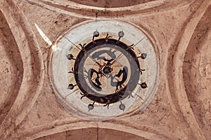 Interior of an ancient Albanian church located in Kish Village, Azerbaijan