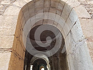 Interior of ancient Byzantine Greek Church of Saint Nicholas the Wonderworker