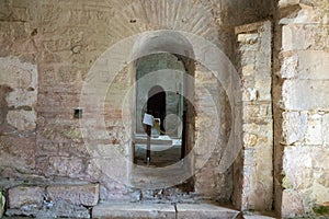 Interior of ancient Byzantine Greek Church of Saint Nicholas the Wonderworker