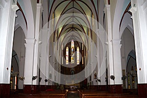 Interior of the ancient Catholic Cathedral of St. Joseph. Hanoi, Vietnam