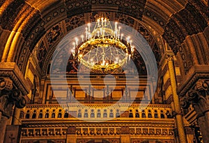 Interior of the ancient Orthodox Holy Trinity Church in Chernivtsi, Ukraine. Buildings of the Residence of Metropolitan Bukovina a