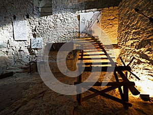 Interior-Ancient ruin of Spis Castle, Slovakia at summer sunshine day